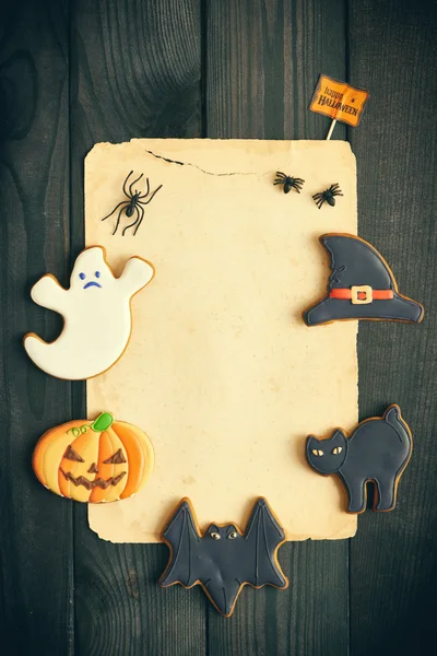 Paper and halloween cookies