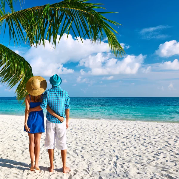 Couple on beach at Maldives