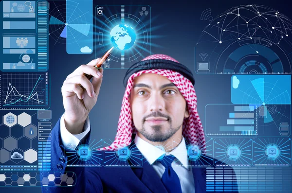 Arab man in data mining concept