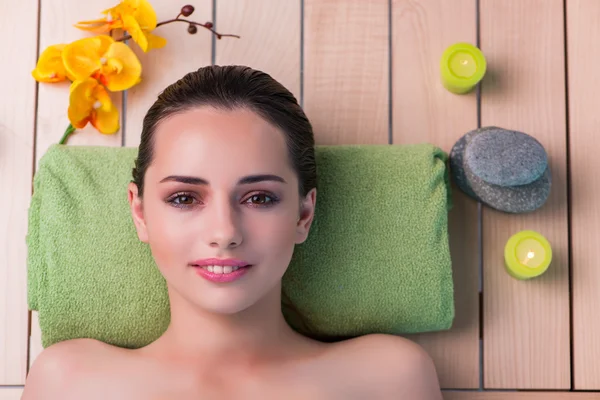 Young beautiful woman during spa procedure