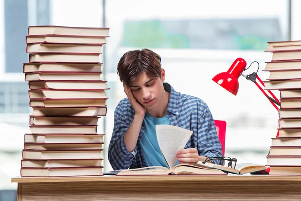 Young student under stress before exams