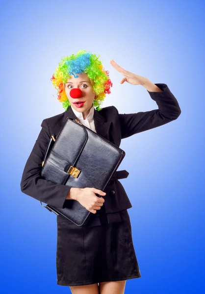 Woman clown in business suit