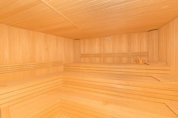 Hot wooden sauna room interior