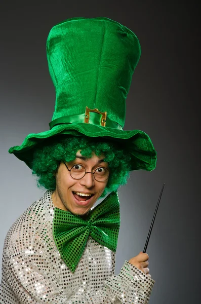 Funny person in saint patrick holiday concept