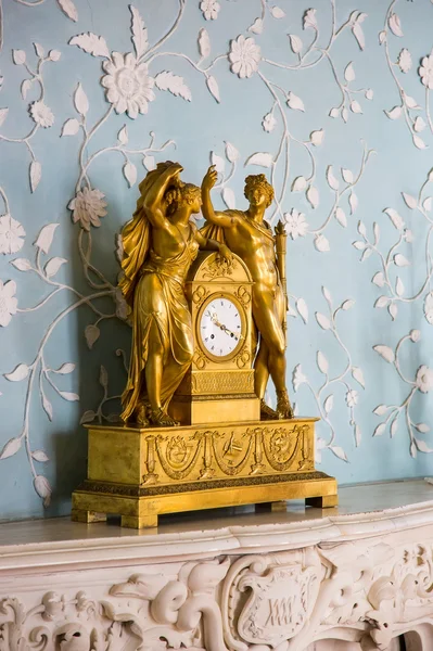 An old fireplace clock in Vorontsov Palace in Alupka.