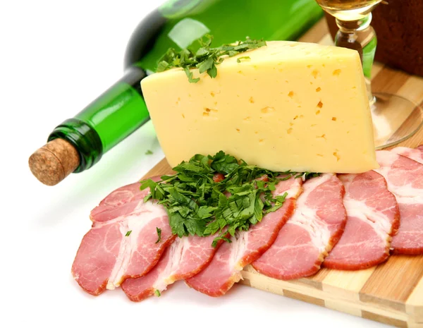 Cheese, meat and wine