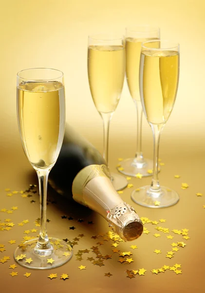 Confetti and champagne
