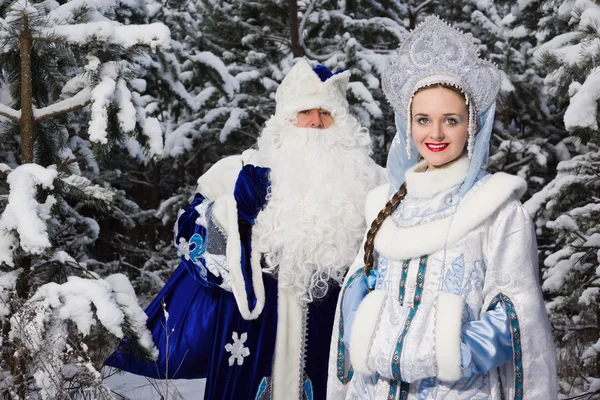 Russian Christmas characters: Ded Moroz (Father Frost) and Snegu
