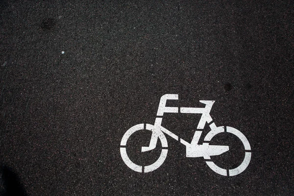 Bicycle road sign on road