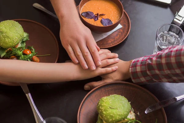 Business people in vegan restaurant