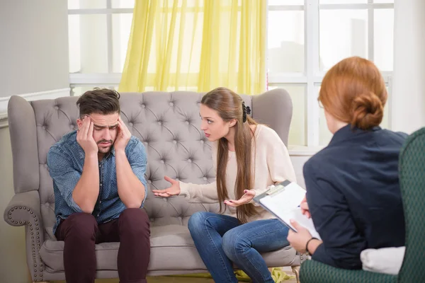 Unhappy  Couple at the psychotherapist