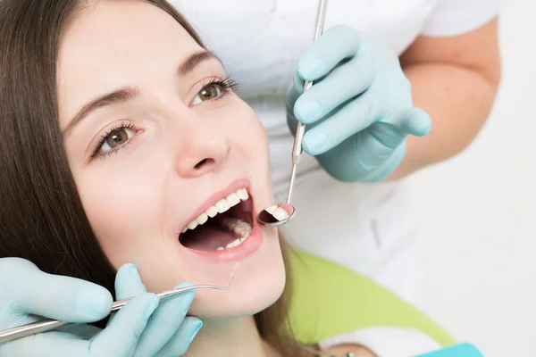 Young woman at dentists office