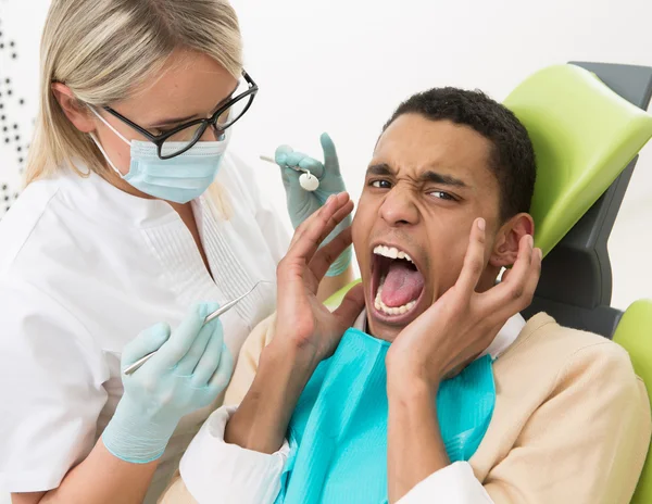 Young man at dentists office