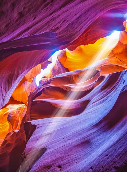 Magic sunbeam in slot-hole Antelope canyon