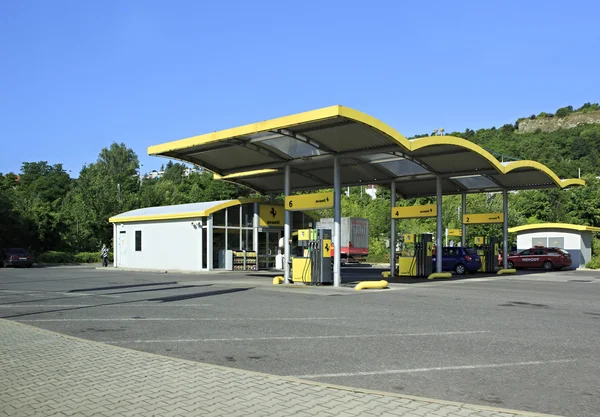 Petrol station in the suburbs Prague.