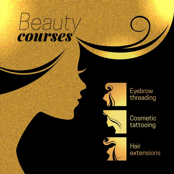 Beauty courses and training poster.