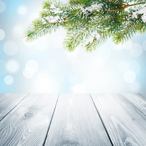 Christmas background with snow fir tree