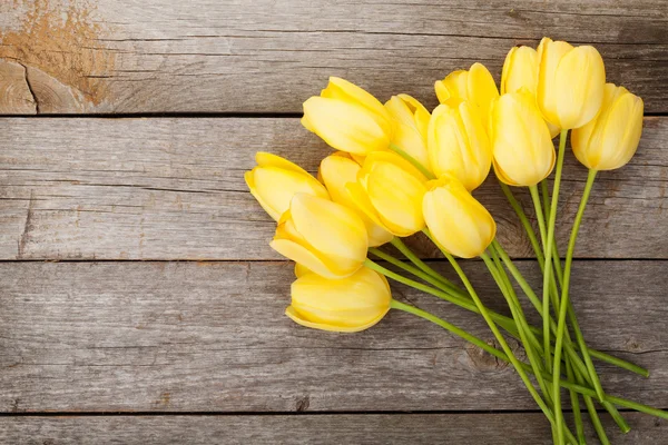 Fresh yellow tulips bouquet