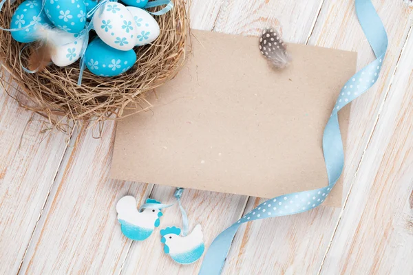 Easter greeting card with   eggs