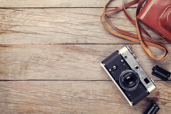 Vintage film camera with case