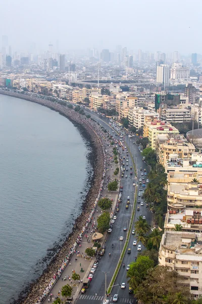 Aerial view of Marine Drive in Mumbai