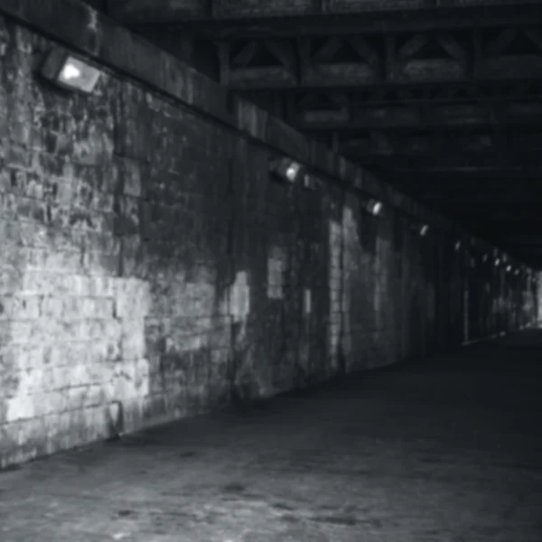 Road transition under old metal bridge. Paris - France.