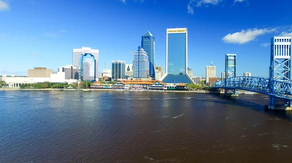 JACKSONVILLE, FLORIDA - FEBRUARY 16, 2016: Aerial city skyline o