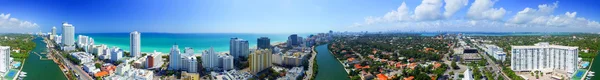 MIAMI BEACH - FEBRUARY 24, 2016: Aerial view of city buildings.