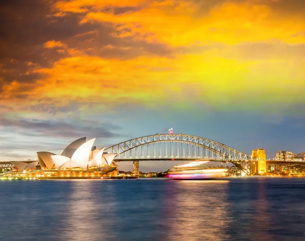 Beautiful sunset over Sydney skyline, Australia