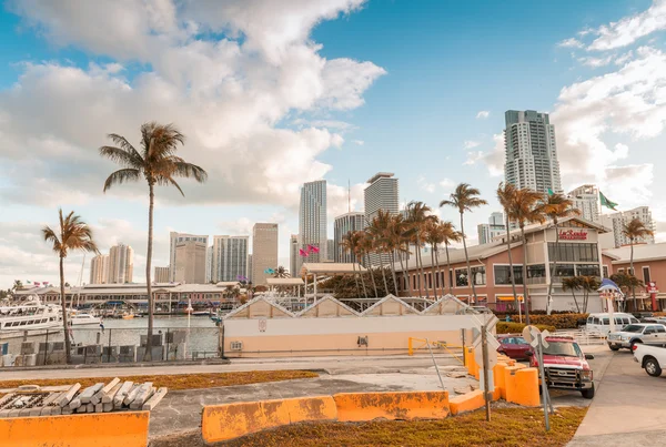 MIAMI - JANUARY 12, 2016: Miami skyline at dusk. The city attrac