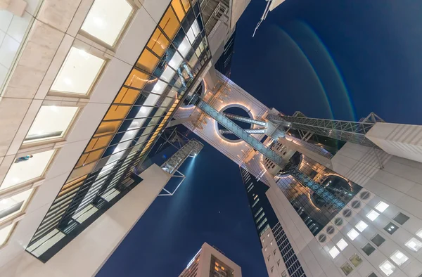 OSAKA, JAPAN - MAY 28: Looking up at the modern Umeda Sky Buildi