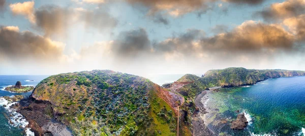 Cape Schanck mountains and ocean aerial view, Mornington Peninsu