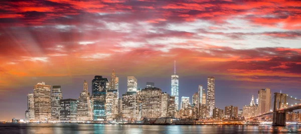 New York Buildings at night, Manhattan skyline