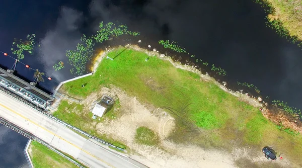 Overhead view of Everglades swamp, Florida - USA