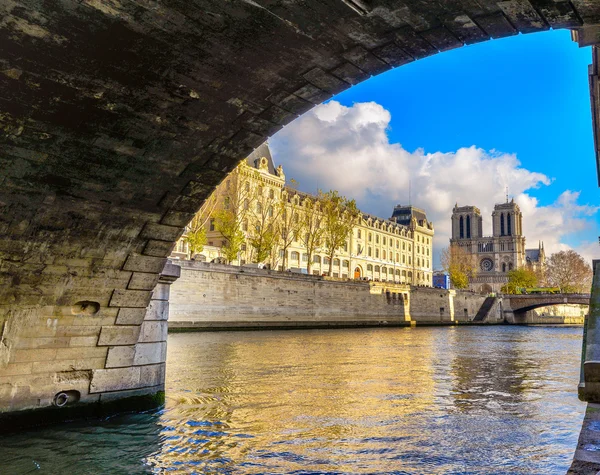 Beautiful view of Paris buildings and river