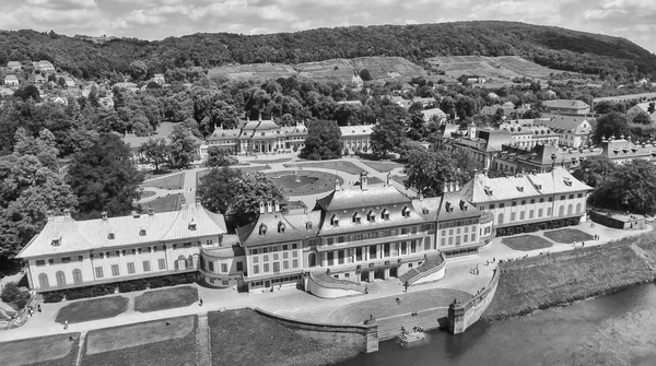 Saxony, Germany. Beautiful aerial view of Pillnitz Castle