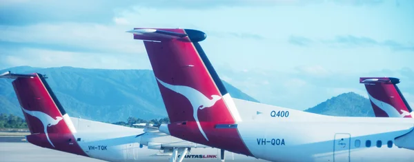 Aircrafts of the Qantas fleet at Ayers Rock Airport