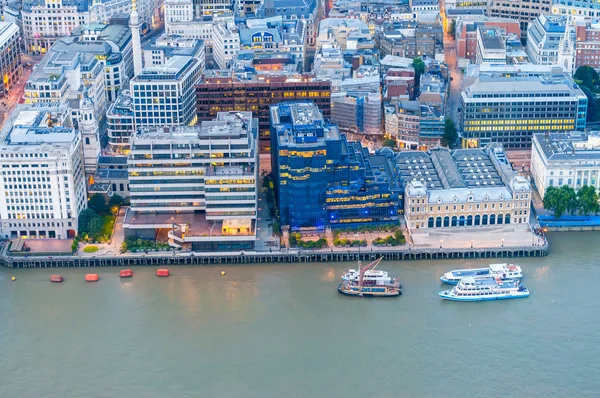 Aerial view of London city at evening