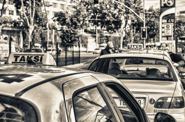 Taxis waiting for customers in Istanbul