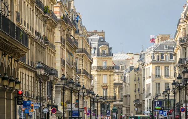 Tourists along city streets, Paris