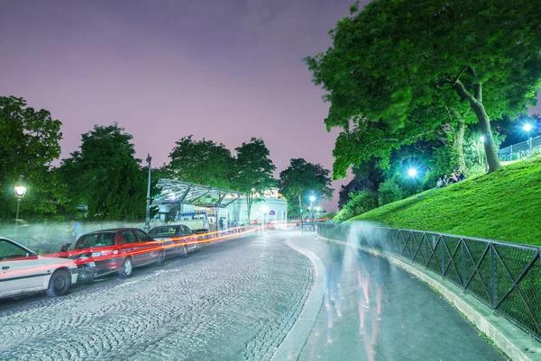 Streets of Montmartre at night, Paris