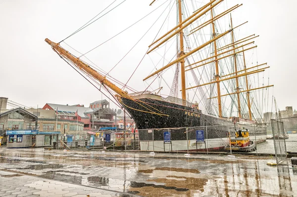 NEW YORK CITY - MAY 22, 2013: Ships in New York South Street Sea