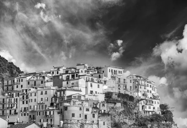 Black and white scenic view of Cinque Terre