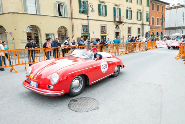 PISA, ITALY - MAY 16, 2015: Mille miglia competition car along c