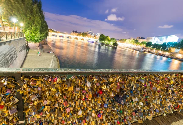 PARIS - JUNE 14, 2014: Love padlocks at Pont de l\'Archeveche on