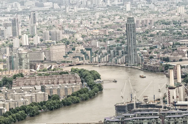 Aerial view of London skyline, west side