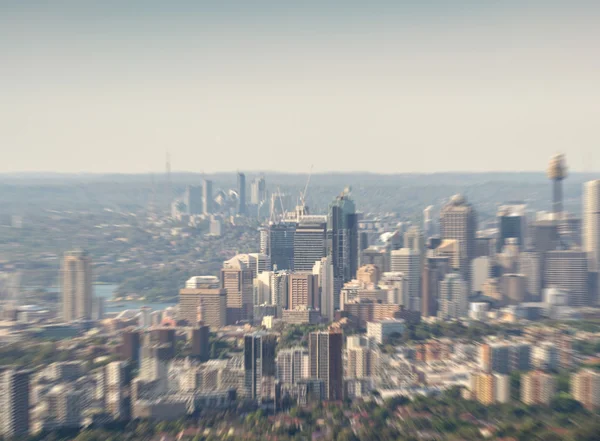 Blurred view of Sydney skyline