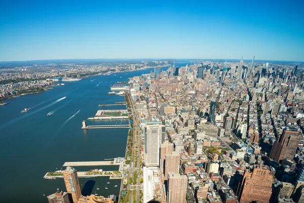 Aerial view of Manhattan buildings