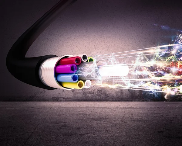 Optical fiber with lights