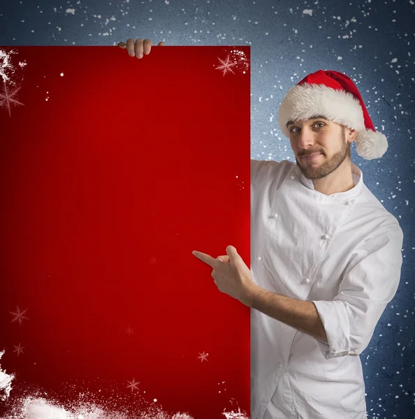 Chef shows a red billboard